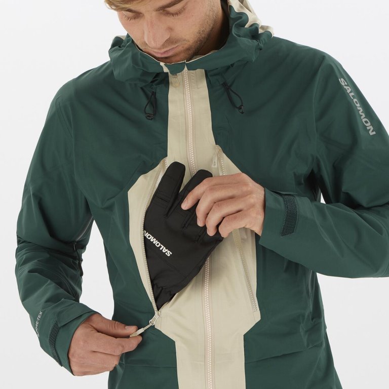 Куртка Salomon MTN GTX 3L M - зелений/бежевий