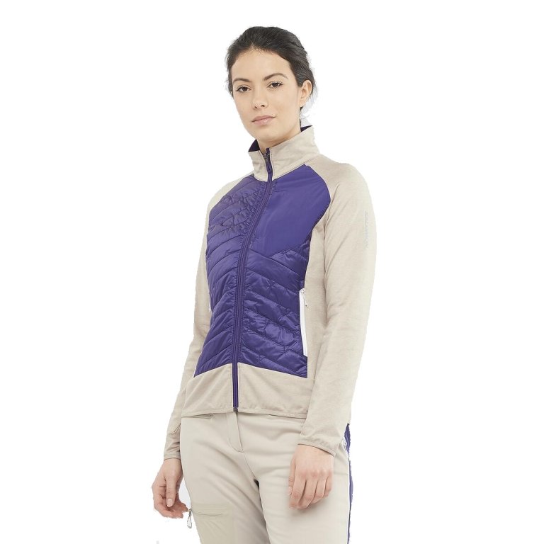 Куртка Salomon MTN Hybrid Mid W Jacket - бежево-фіолетова