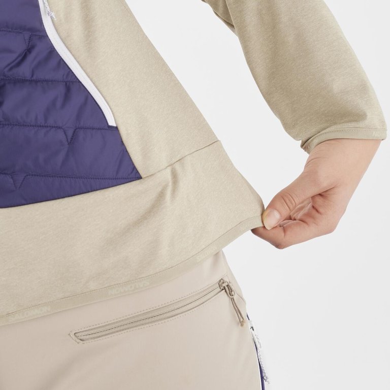 Куртка Salomon MTN Hybrid Mid W Jacket - бежево-фіолетова