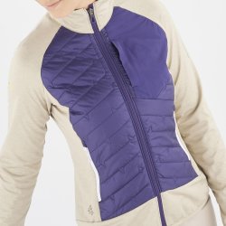 Куртка Salomon MTN Hybrid Mid W Jacket - бежево-фіолетова