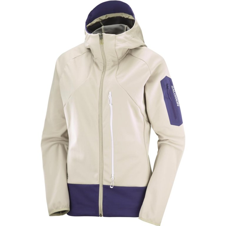 Куртка Salomon MTN GTX® Softshell JKT W - бежевий/фіолетовий
