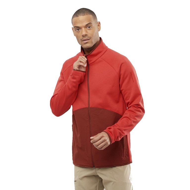 Кофта Salomon Essential Warm FZ Mid M - червона
