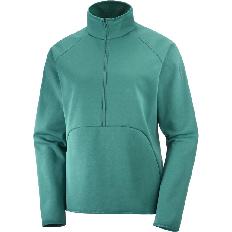 Кофта Salomon Essential Warm HZ Mid W Sweatshirt - зелена