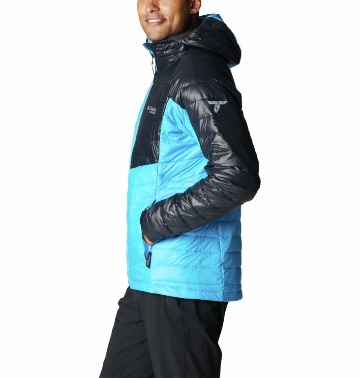 Bunda Columbia Platinum Peak™ Hooded Jacket M - modrá/černá