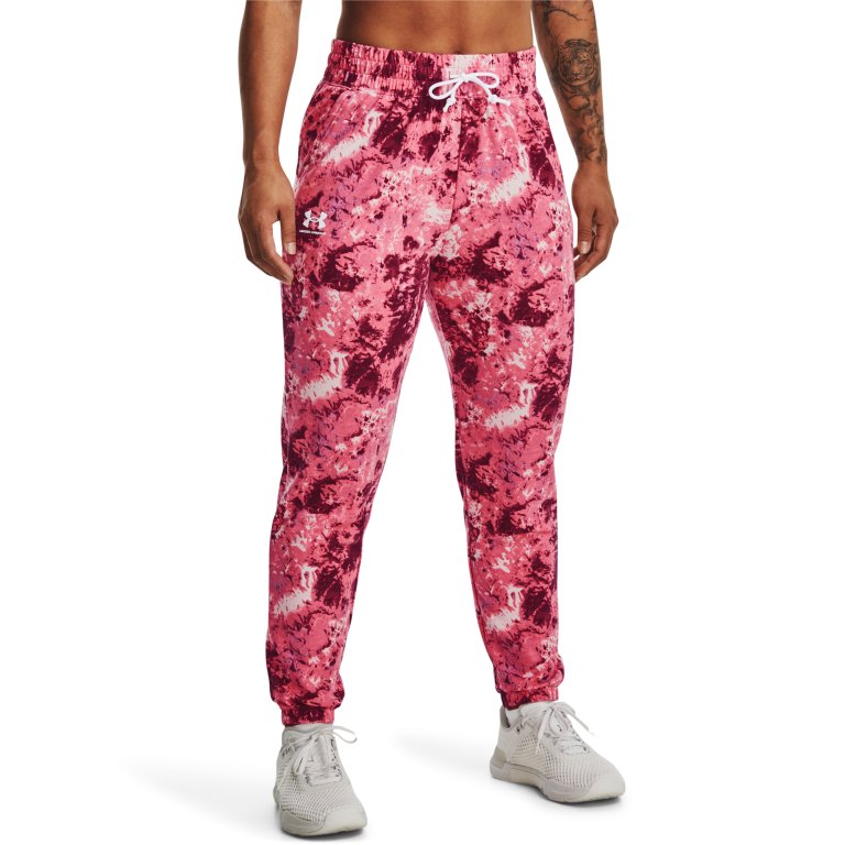 Штани спортивні жіночі Under Armour Rival Terry Print Jogger W - рожеві