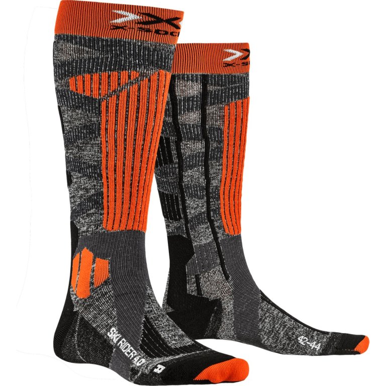 Шкарпетки X-Bionic Ski Rider 4.0 - сірі/помаранчеві