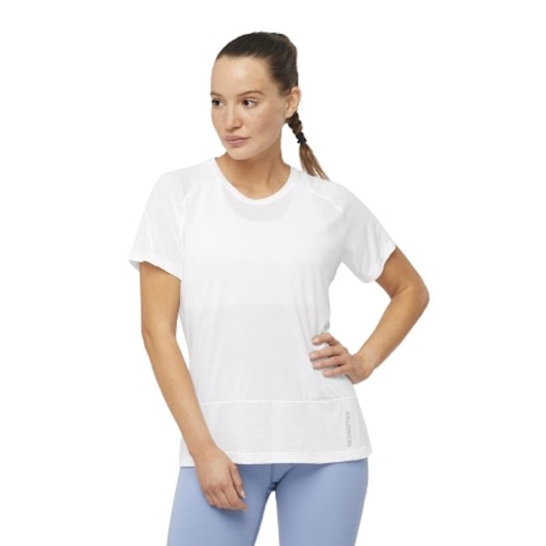 Жіноча футболка Salomon Cross Run SS Tee W - білий