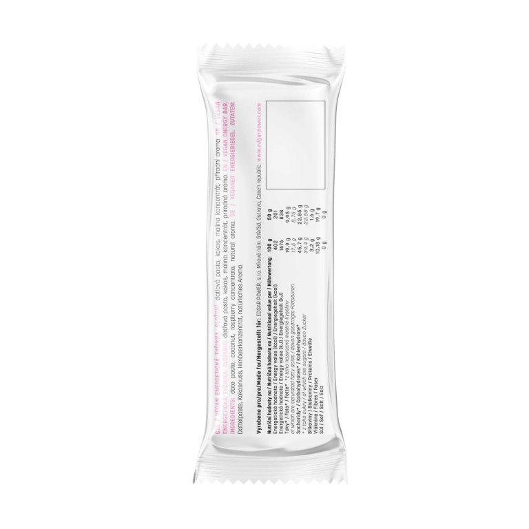 Edgar Energybar 50 g - malina/kokos