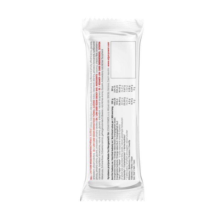 Tyčinka Edgar Energybar 50 g - jahoda s nízkym obsahom sacharidov