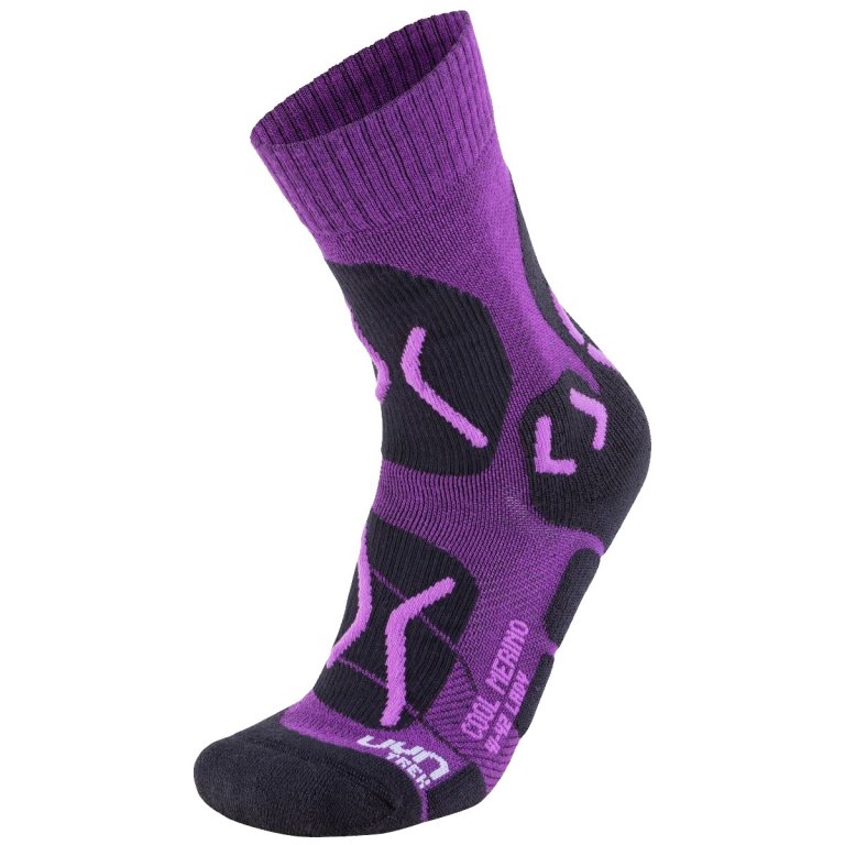 Шкарпетки UYN Trekking Cool Merino W Socks - фіолетовий/чорний
