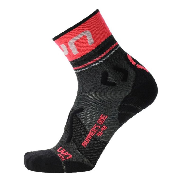 Шкарпетки UYN Runner's One Short Socks W - сірий/чорний/рожевий