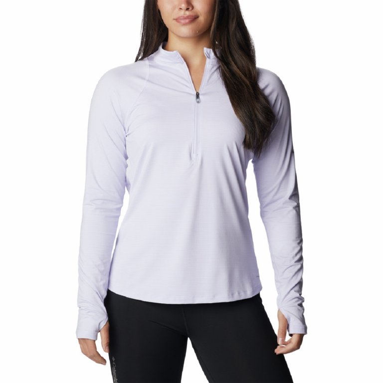 Футболка Columbia Endless Trail™ 1/2 Zip Mesh LS W - фіолетова