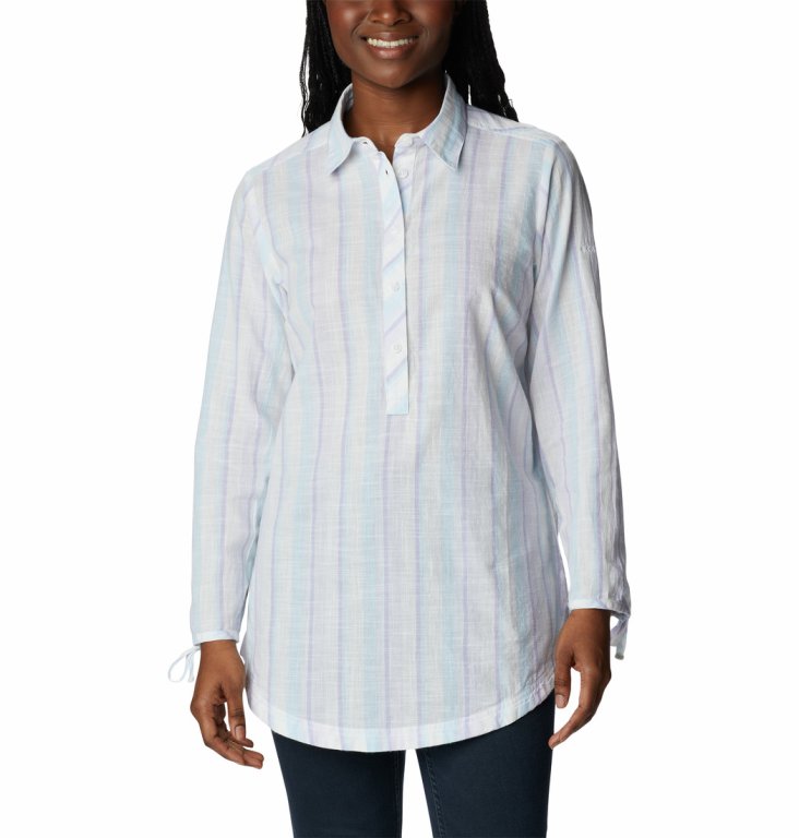Сорочка Columbia Camp Henry™ II Tunic W - біла/синя/фіолетова