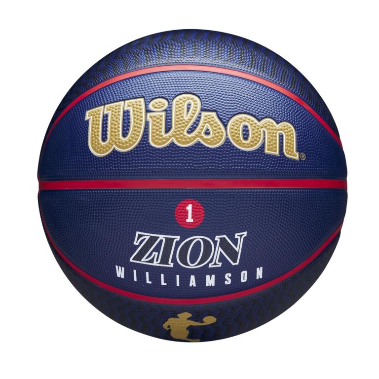 М'яч Wilson NBA Player Icon Outdoor Bskt Zion - синій/золотий