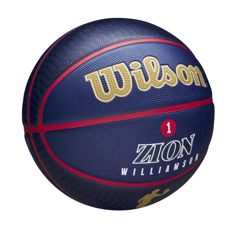 М'яч Wilson NBA Player Icon Outdoor Bskt Zion - синій/золотий