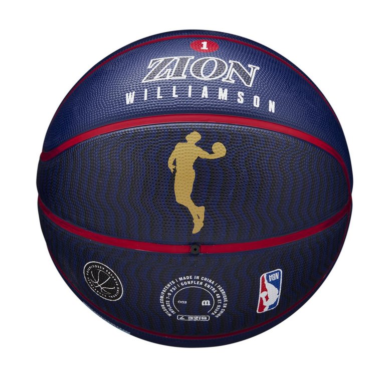 М'яч Wilson NBA Player Icon Outdoor Bskt Zion - синій/золотий