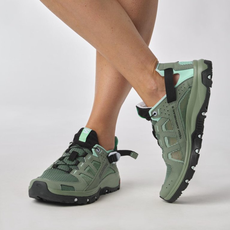 Кросівки Salomon Techamphibian 5 W - зелені/ чорні
