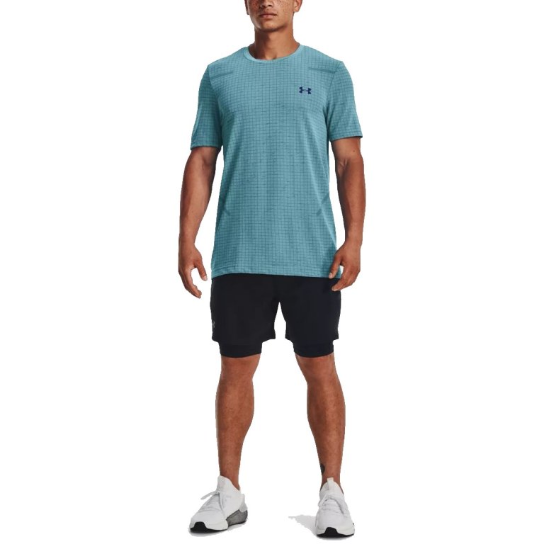 Футболка Under Armour Seamless Grid SS M - синя
