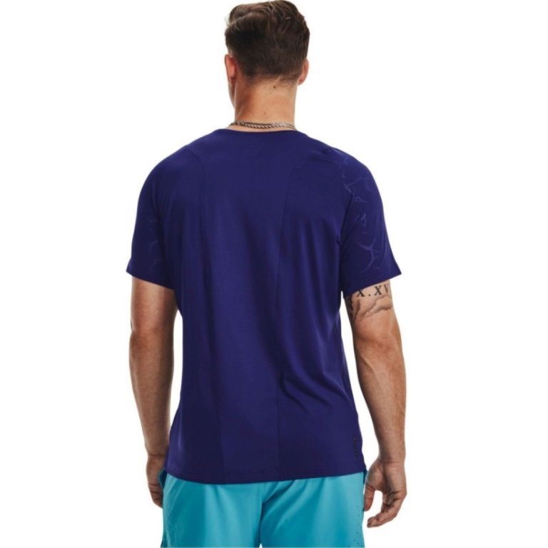 Футболка Under Armour Rush Emboss SS M - темно-синя