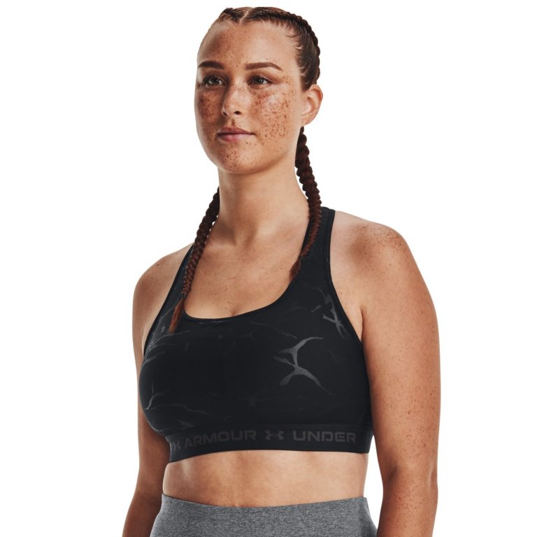Бюстгальтер Under Armour Crossback Mid Embossed Bra W - чорний