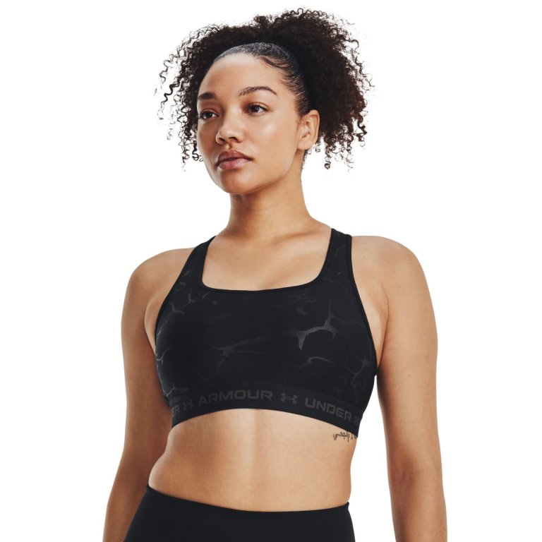 Бюстгальтер Under Armour Crossback Mid Embossed Bra W - чорний