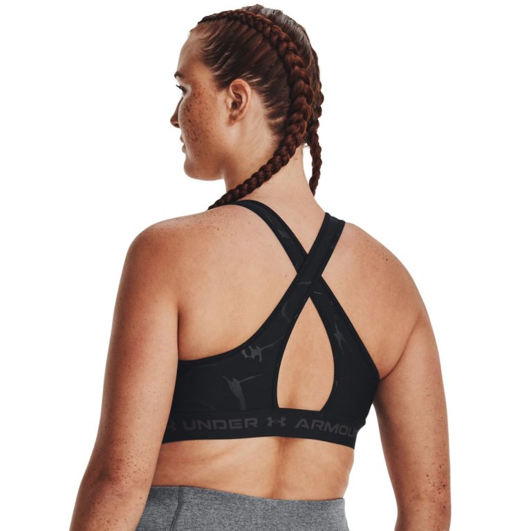 Бюстгальтер Under Armour Crossback Mid Embossed Bra W - чорний
