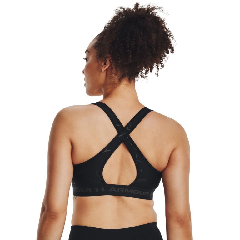 Бюстгальтер Under Armour Crossback Mid Embossed Bra W - чорний