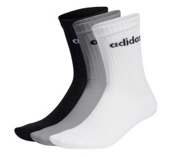 Шкарпетки Adidas Linear Crew Cushioned 3P - сірий/білий/чорний