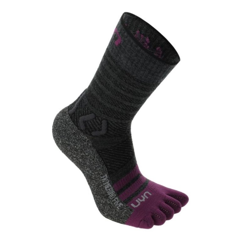 Шкарпетки UYN Trekking Five Merino Socks W - сірі/фіолетові