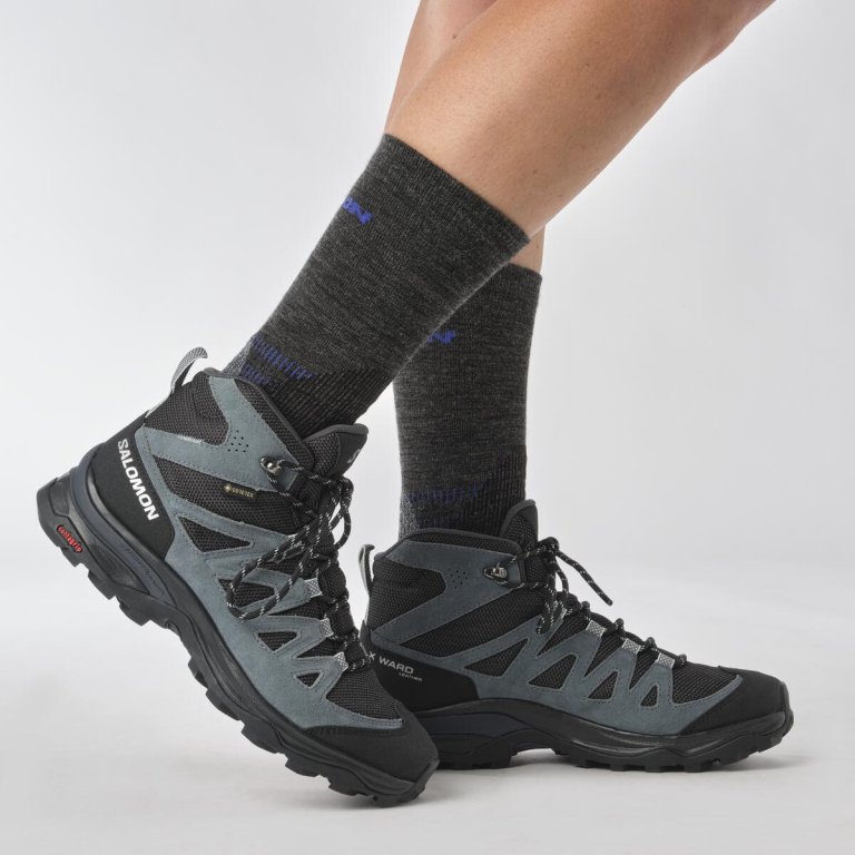 Взуття Salomon X Ward Leather Mid GTX W - чорне/сіре