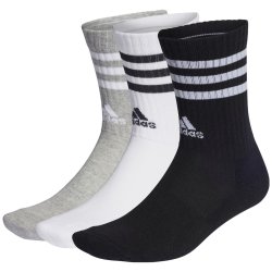 Шкарпетки Adidas 3-Stripes Cuffed Sportswear Crew 3P Socks - сірий/білий/чорний