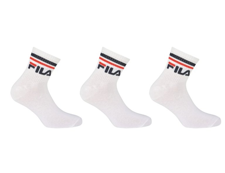 Шкарпетки Fila Quarter Plain 3 Pack - білі