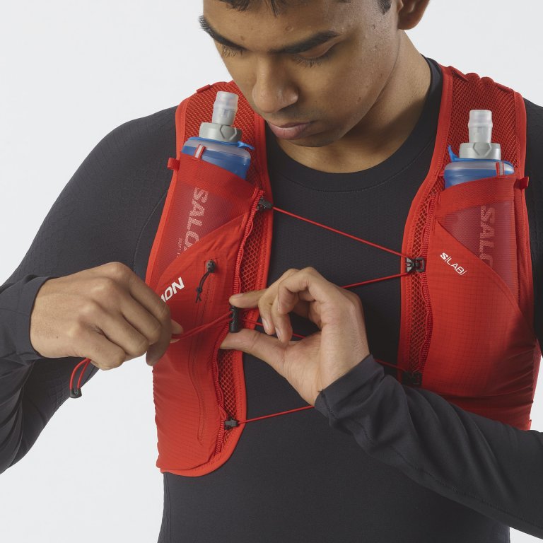 Рюкзак Salomon S LAB Pulsar 3 з флягами - червоний/чорний
