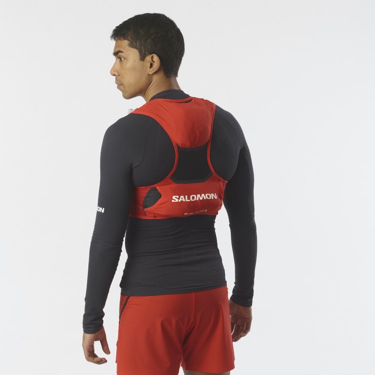 Рюкзак Salomon S LAB Pulsar 3 з флягами - червоний/чорний