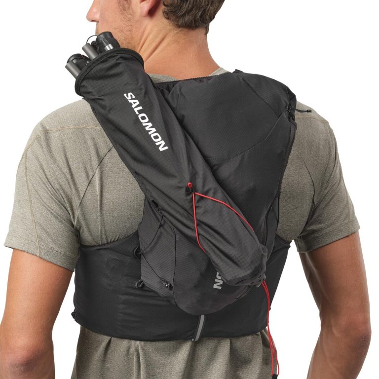 Vak na trekové hole Salomon CUSTOM QUIVER - černá/bílá/červená