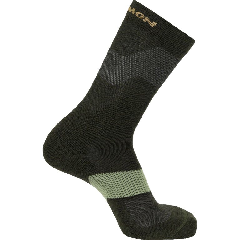 Шкарпетки Salomon X Ultra Crew Socks - чорні/зелені