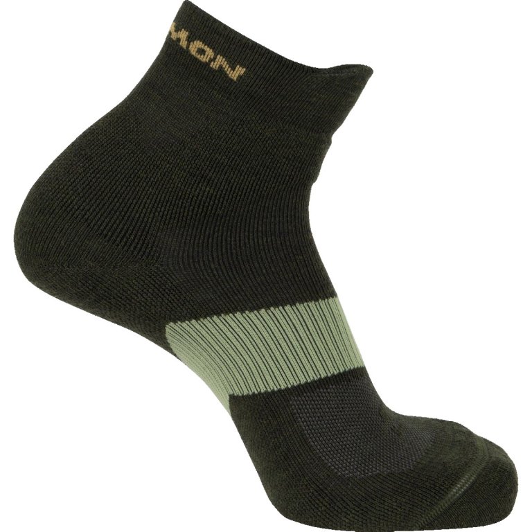 Шкарпетки Salomon X Ultra Quarter Socks - чорні/зелені