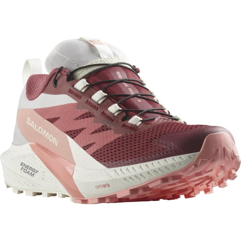 Кросівки Salomon Sense Ride 5 GTX W - темно червоні/ білі/ рожеві