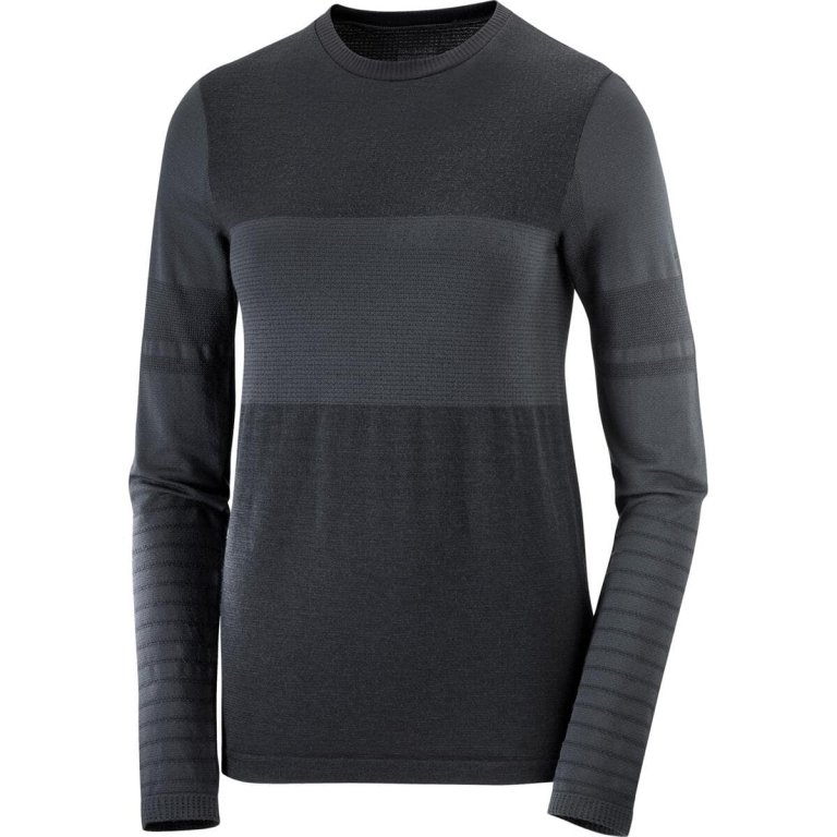 футболка Salomon Essential Wool LS Top W - чорна