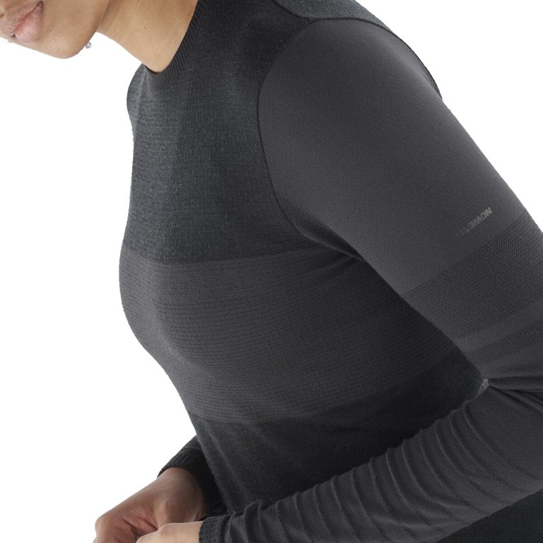футболка Salomon Essential Wool LS Top W - чорна