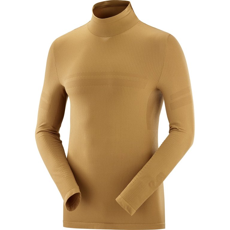 Tričko Salomon Essential Warm LS Top M - hnědá