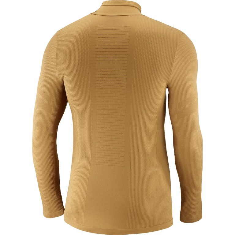 Tričko Salomon Essential Warm LS Top M - hnědá