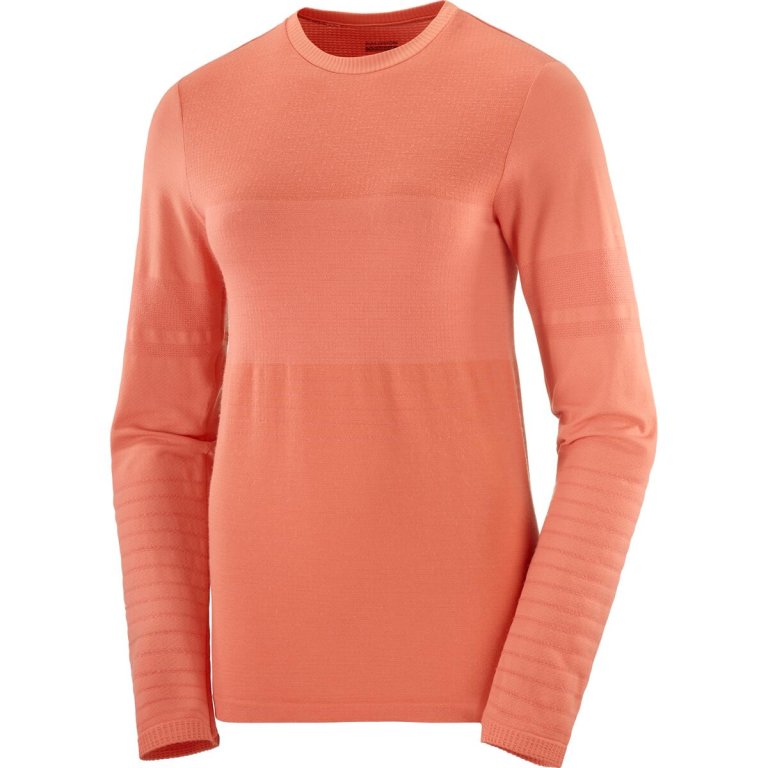 Tričko Salomon Essential Wool LS Top W - oranžová