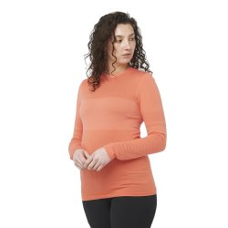 Tričko Salomon Essential Wool LS Top W - oranžová