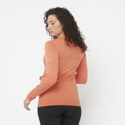 Tričko Salomon Essential Wool LS Top W - oranžová