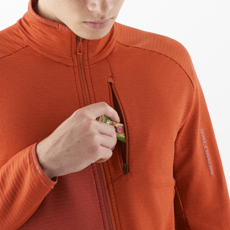 Худі Salomon Essential Lightwarm FZ M - помаранчевий