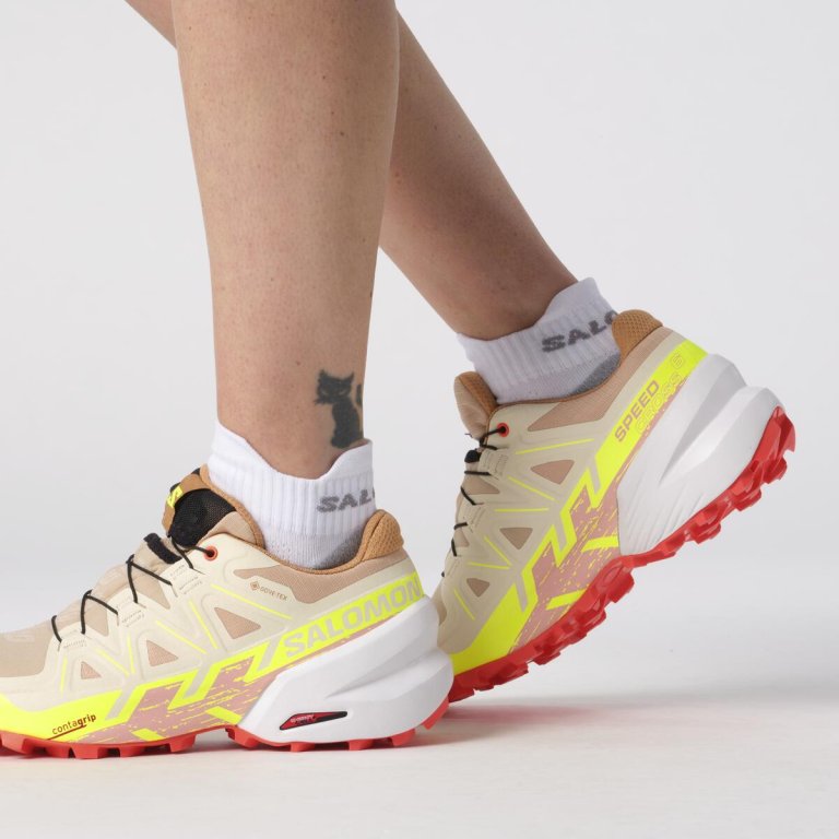 Кросівки Salomon Speedcross 6 GTX W - бежеві / жовті / червоні