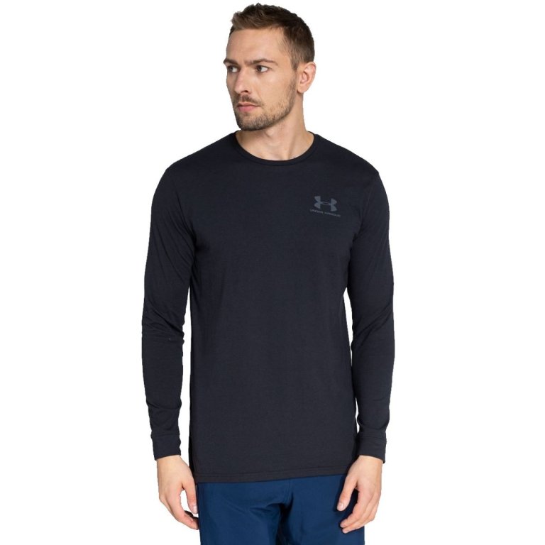 Футболка Under Armour Sportstyle ліва нагрудна частина LS M - чорний