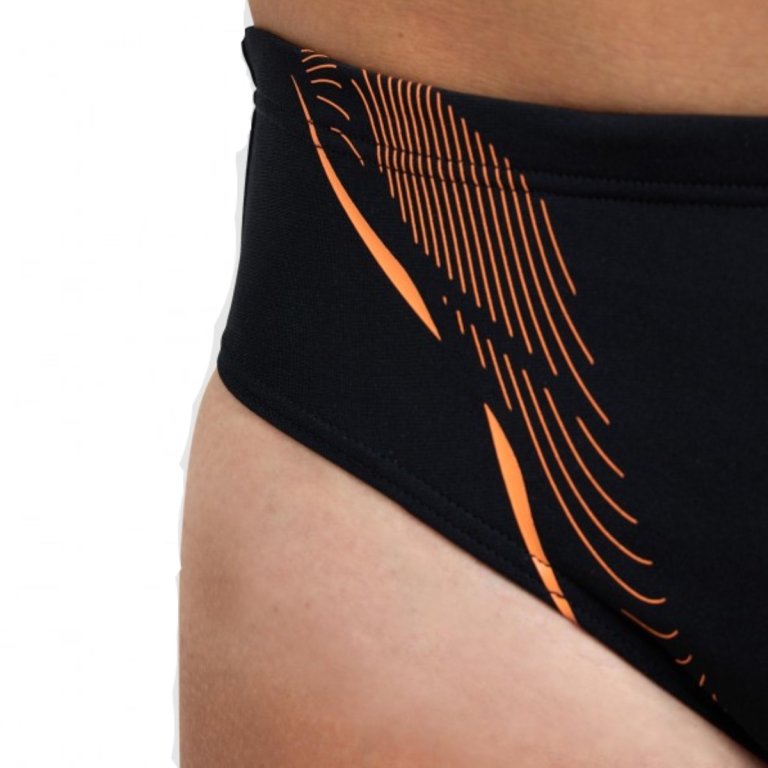 Plavky Arena Briefs Graphic M - černá/oranžová