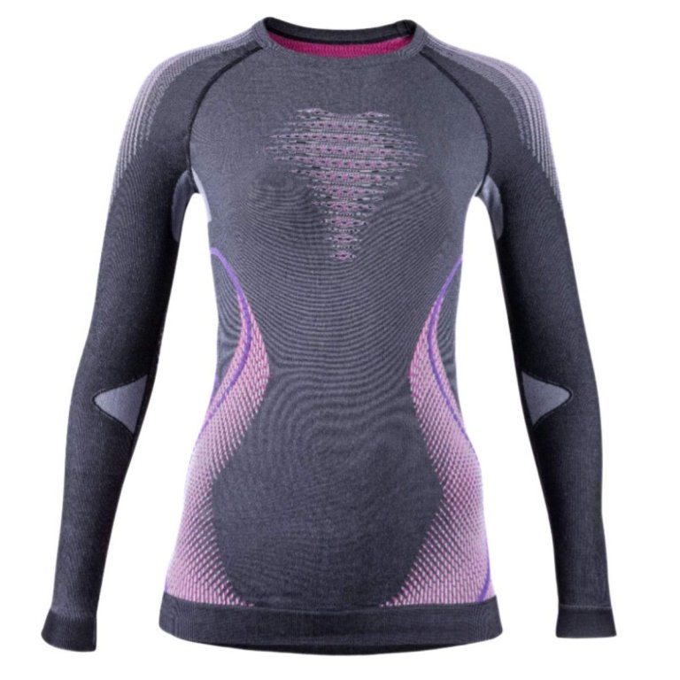 Футболка UYN Lady Evolutyon UW LG SL W - сіро/рожево/фіолетова